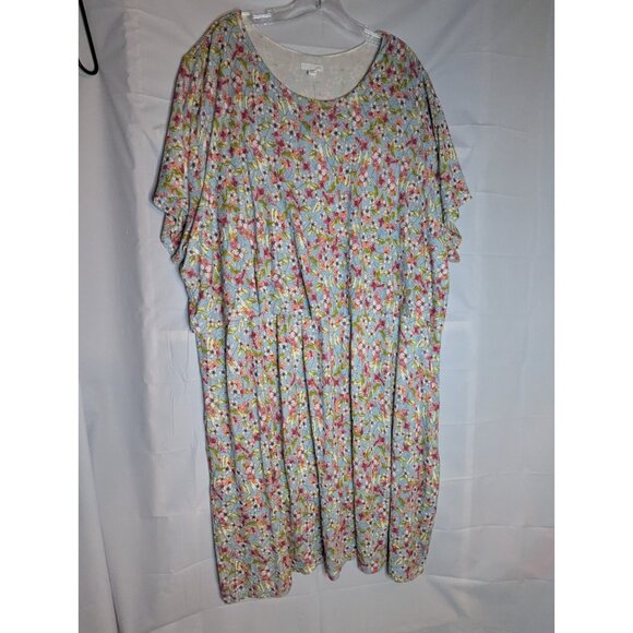 NWT J.Jill Women's Floral Layered Rayon Jersey Dress Sz 4x Boho Resortwear - Picture 1 of 11
